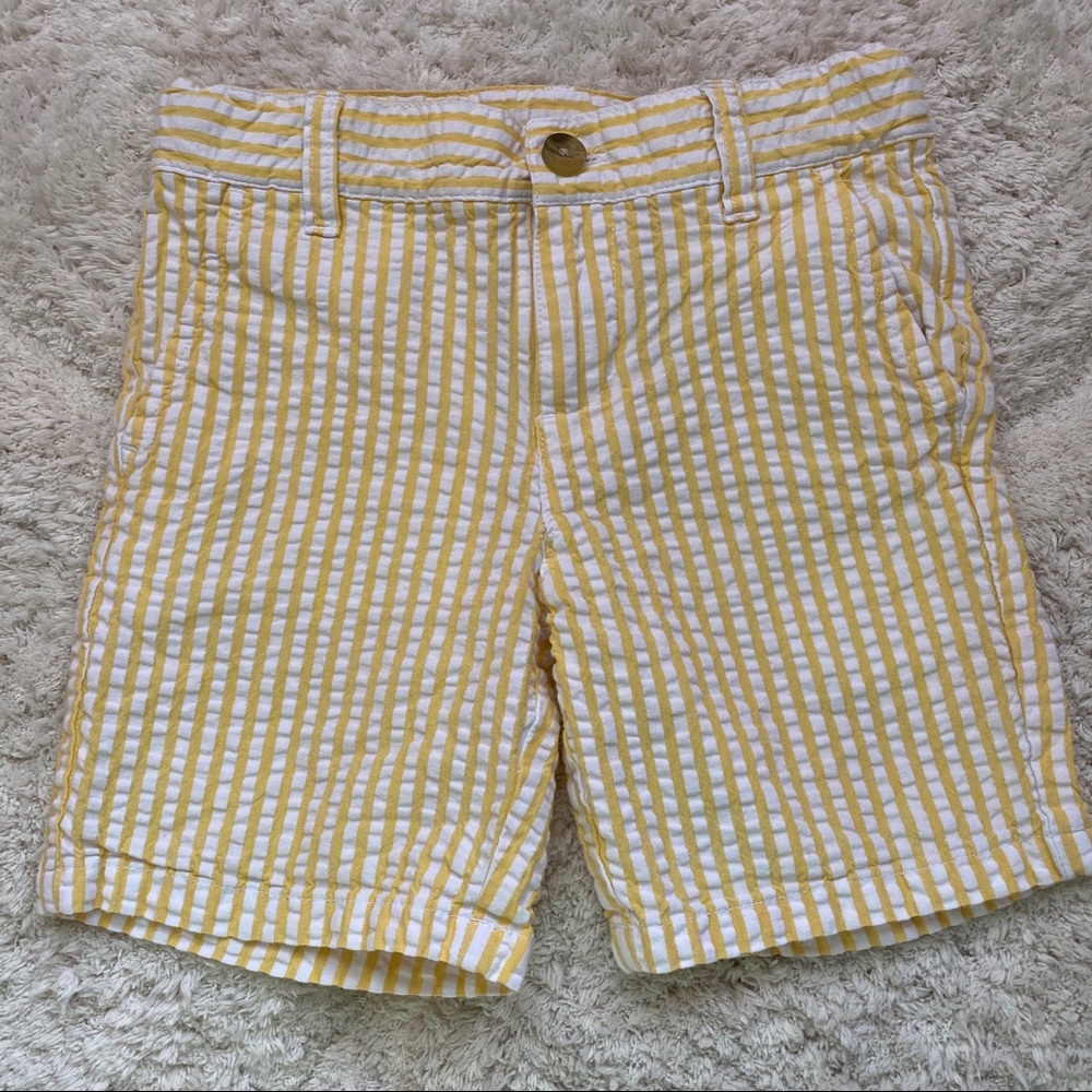 Janie and Jack yellow seersucker shorts